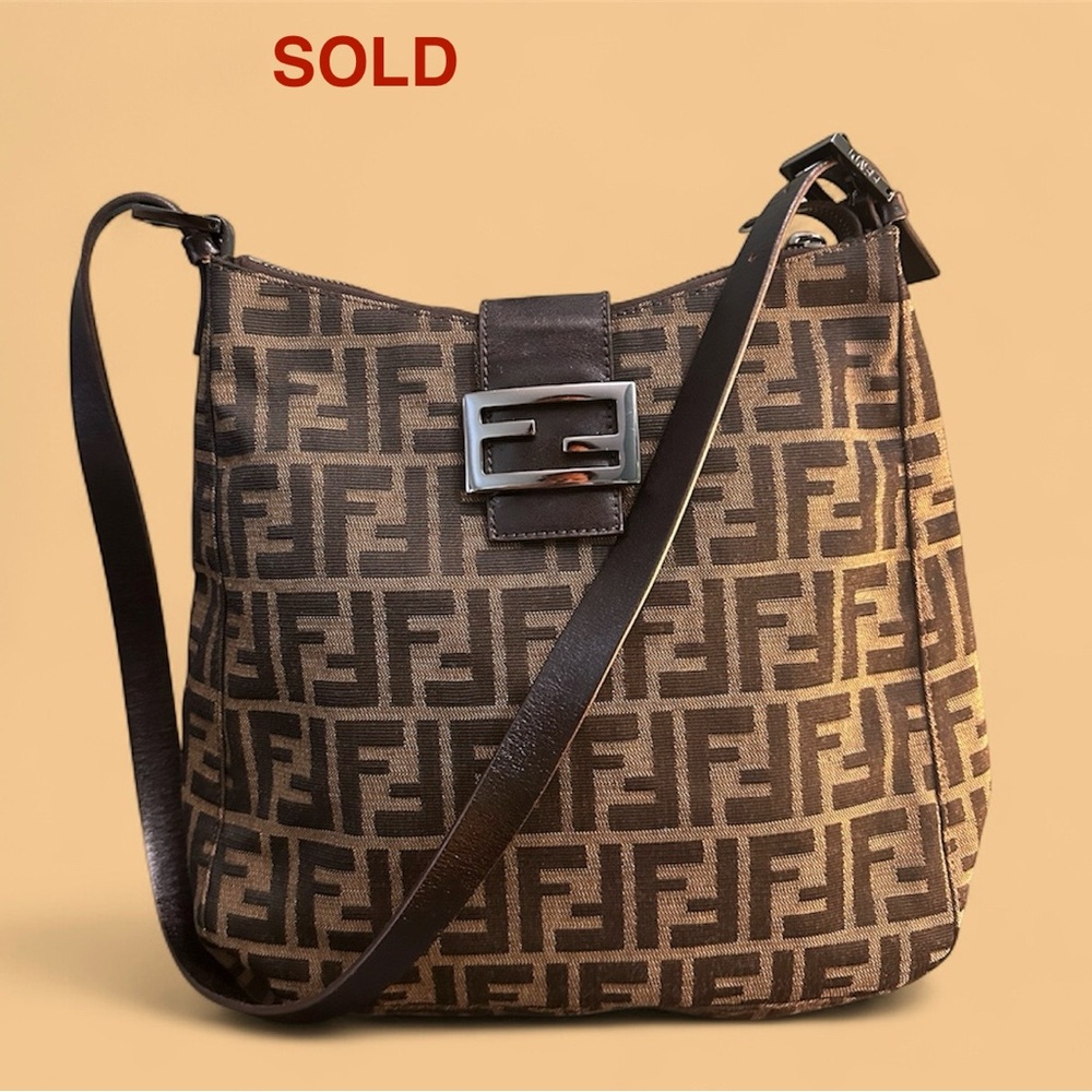 Fendi Zucca FF brown shoulder bag